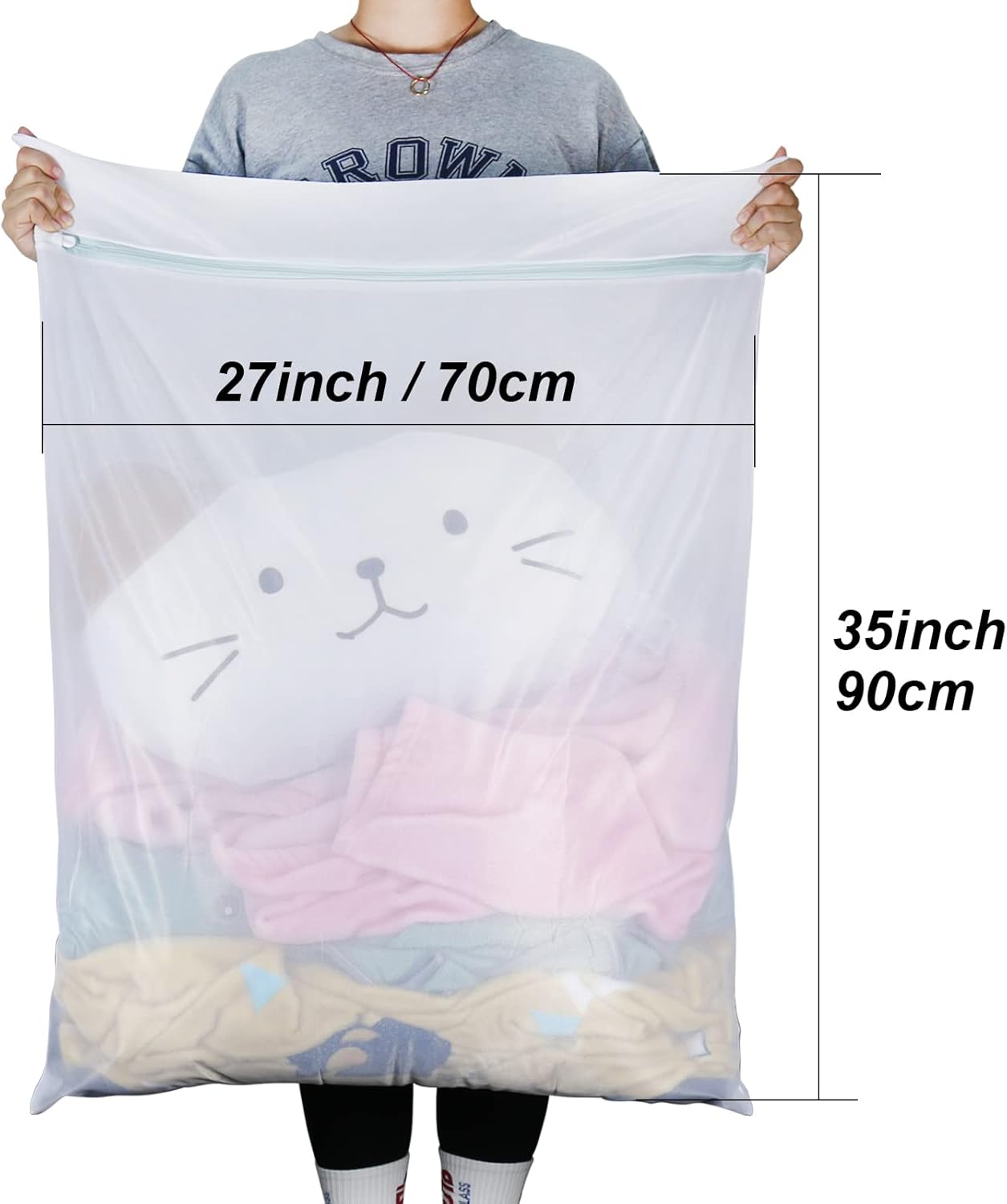 Tenn Well Extra Large Mesh Laundry Bags, 2 Pack 43 x 35 inch Jumbo Delicates Bag for Washing Machine, Large Mesh Bags for Delicates, Coats, Blankets, Bedding, Toys, Pet Items