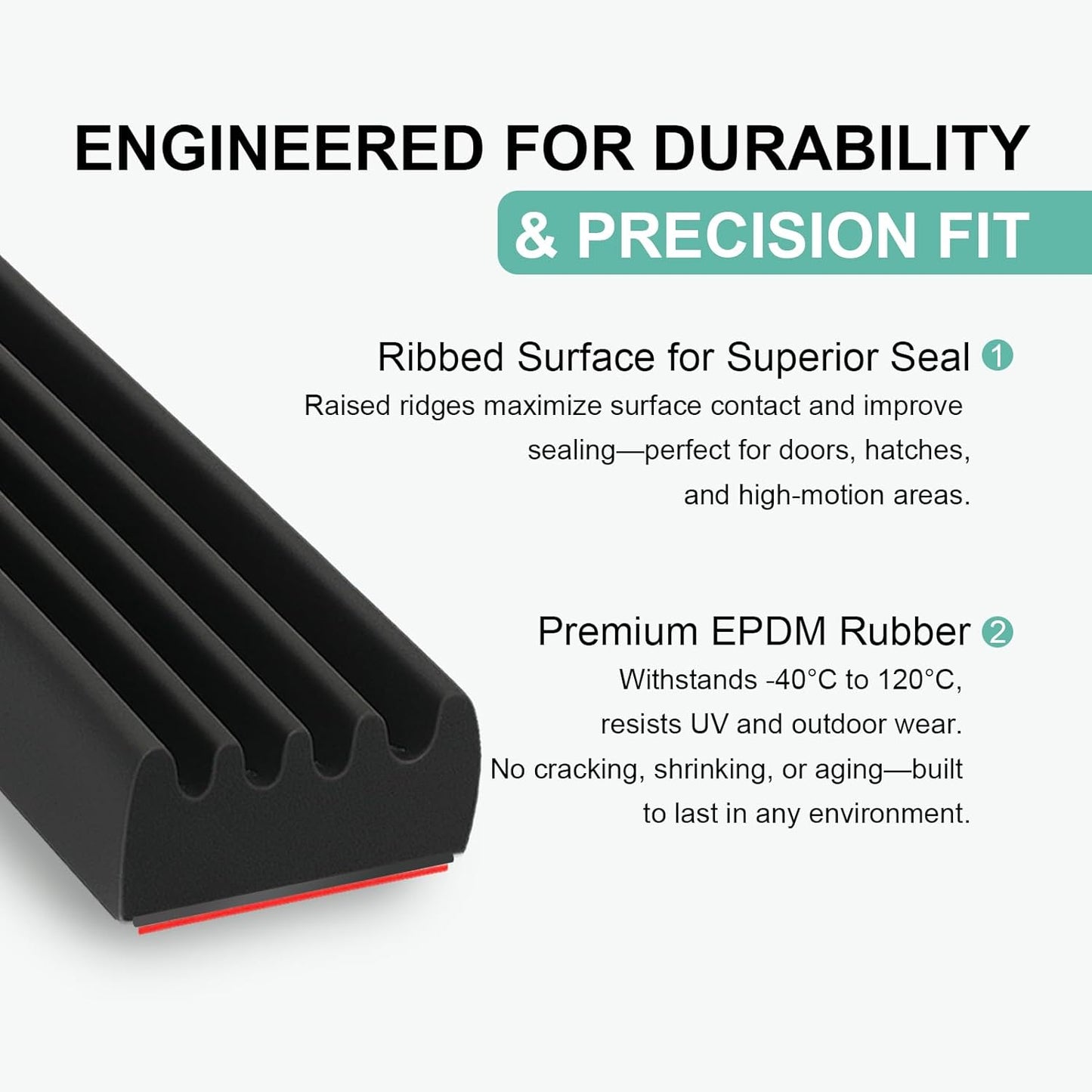 Weather Stripping Seal Strip: 26FT EPDM Foam Rubber with Strong Adhesive for Door, Garage, RV, Truck, Auto, Window, Noise Insulation
