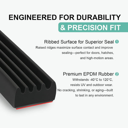 Weather Stripping Seal Strip: 26FT EPDM Foam Rubber with Strong Adhesive for Door, Garage, RV, Truck, Auto, Window, Noise Insulation
