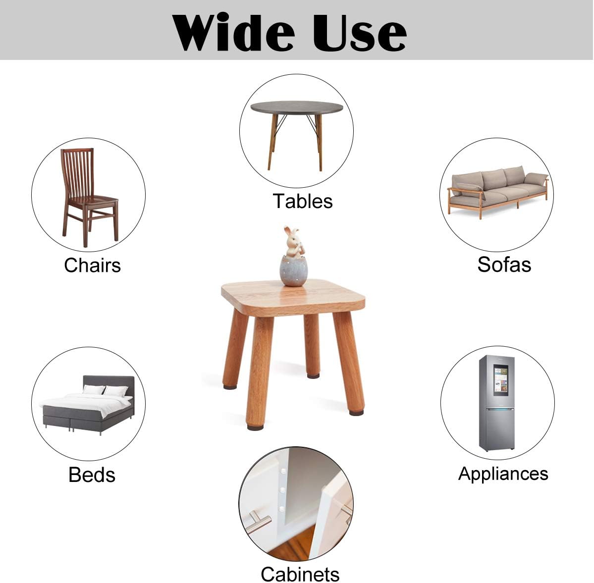 Felt Furniture Pads 300 Pieces, Furniture Pads for Hardwood Floors, Felt Pads for Chair Legs Furniture, Floor Protectors for Furniture Black