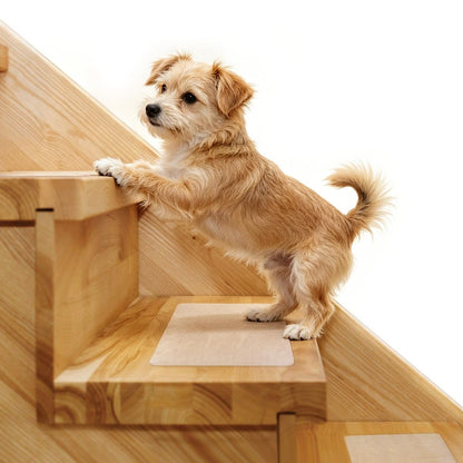 Butizone Stair Treads Non Slip 4" x 24", 5-Pack Pre-Cut Clear Anti Slip Strips for Wooden Steps Indoor, Transparent and Waterproof Grip Tape, Safety for Elderly and Dogs