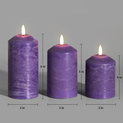 Eywamage White Flameless Pillar Candles with Remote, Flickering LED Candles Battery Powered Real Wax Set of 3