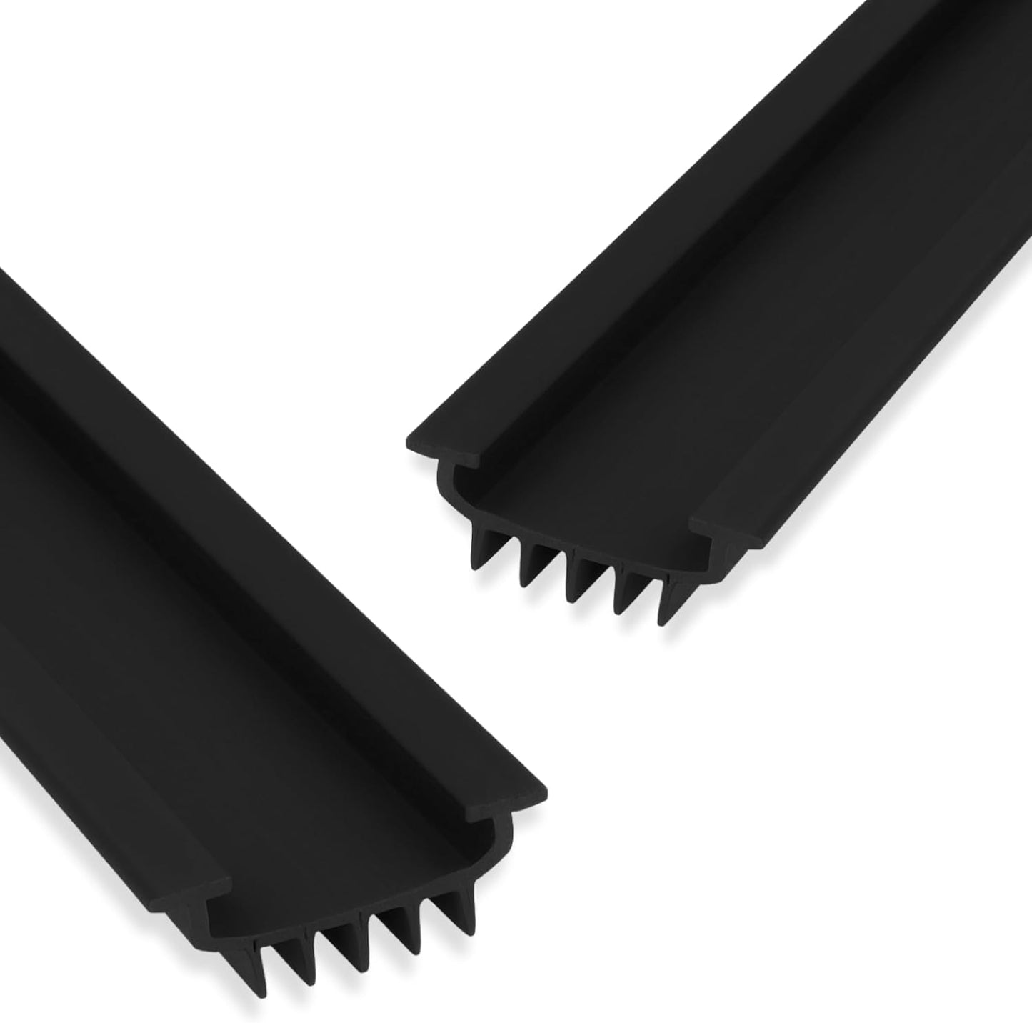 KC Hardware U-Shaped Rubber Door Bottom Sweep | Weather Stripping Seal for Exterior Front Doors | Under Door Seal | Black - 48 Inch - Pack of 1