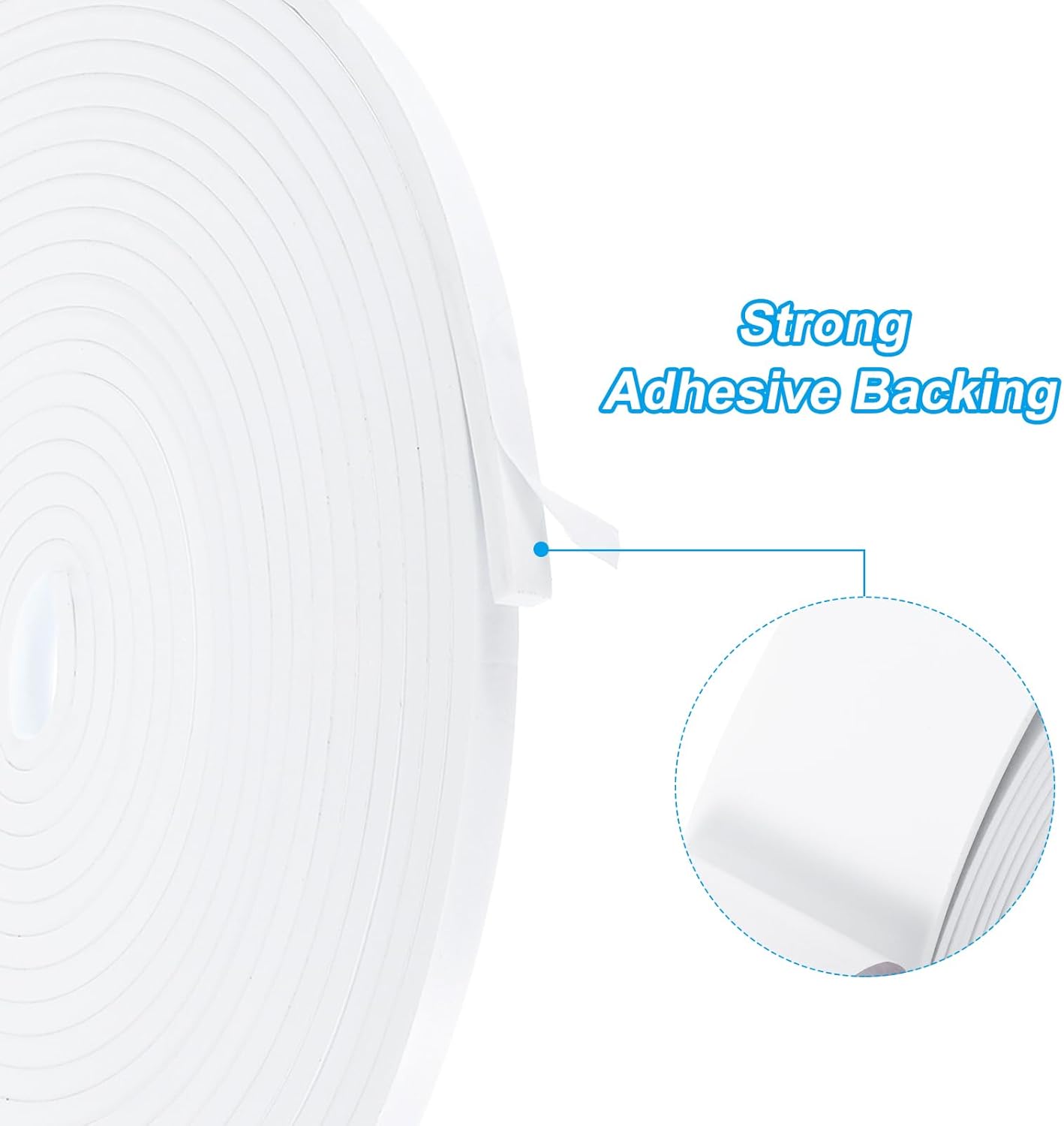 PATIKIL Weather Stripping Door Seal Strip, 3/8 Inch x 1/4 Inch x 32 Ft Self Adhesive Soundproof High Density Foam Tape Insulation for Door Window Air Conditioning, White - Colors B