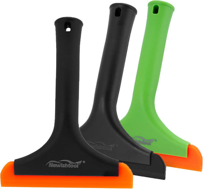 NEWISHTOOL Bathroom Shower Squeegee 5.9 Inch Soft Silicone Blade Squeegee for Shower Glass Door Mirrors Car Windshield, Kitchen Squeegee Countertops Cleaning and Water Removal Scraper w/Hanging Hole