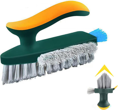 Alnorte 4 in 1 Grout Cleaning Brush with Scrape, V Shape Grout Cleaner for Tile Floors, Bathroom, Corner, Baseboard, Kitchen, Shower with Stiff Bristles (White)