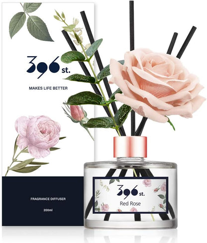 396 st. Rose Flower Reed Diffuser, Vanilla Lavender, 200ml(6.7oz) / Reed Diffuser Sets, Home Fragrance, Scented Oils, Home & Bathroom Décor