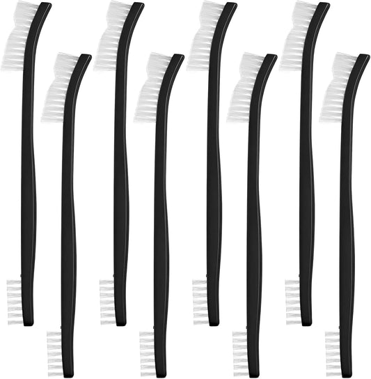 8 Pcs Small Cleaning Brushes, Double-Ended Jewelry Cleaning Brush Soft Nylon Bristles Detailing Crevice Brush Multifunctional Mini Gap Brushes for Jewelry Kitchen Sink Bathroom Corner Cars Small Space