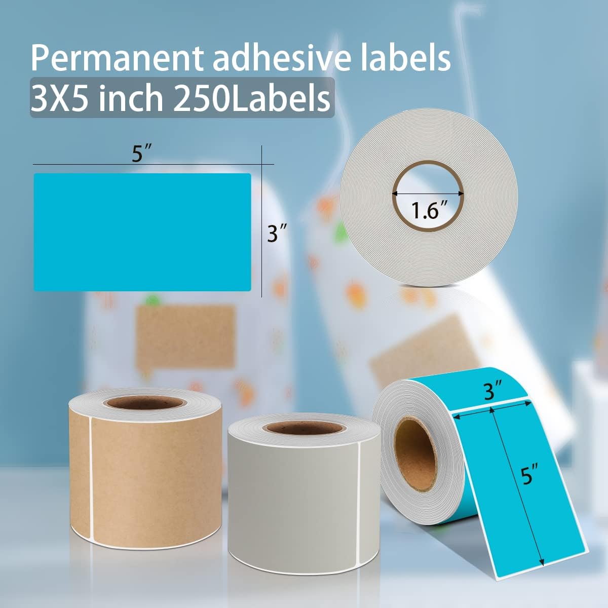 PARLAIM 3 X 5 Inch Rectangle Adhesive Color Coding Stickers,Square Inventory Stickers -250 Per Dispenser Box (Fluorescent Green)