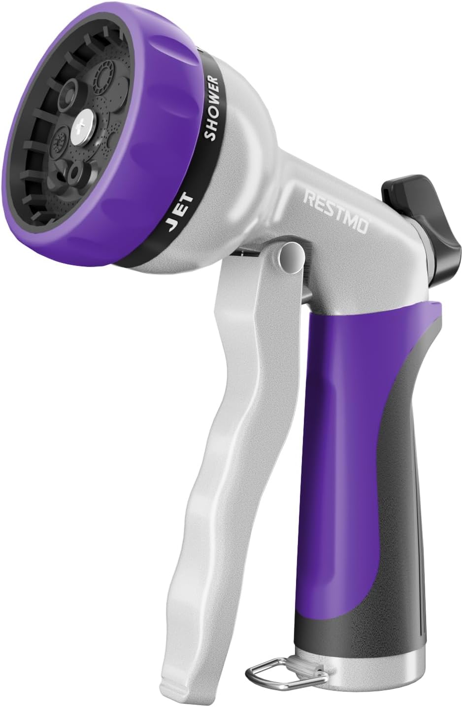 RESTMO Garden Hose Nozzle, Heavy Duty Metal Water Hose Nozzle with 7 Adjustable Spray Patterns, High Pressure Hand Sprayer with Flow Control for Watering Plants & Lawns, Washing Cars & Pets