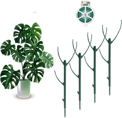 10 Pack Stackable Plant Support Stakes, 75inch Climbing Plant Sticks Structures for Monstera with Garden Ties, Durable Alternative to Moss Pole for Indoor Outdoor Plants