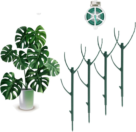 10 Pack Stackable Plant Support Stakes, 75inch Climbing Plant Sticks Structures for Monstera with Garden Ties, Durable Alternative to Moss Pole for Indoor Outdoor Plants