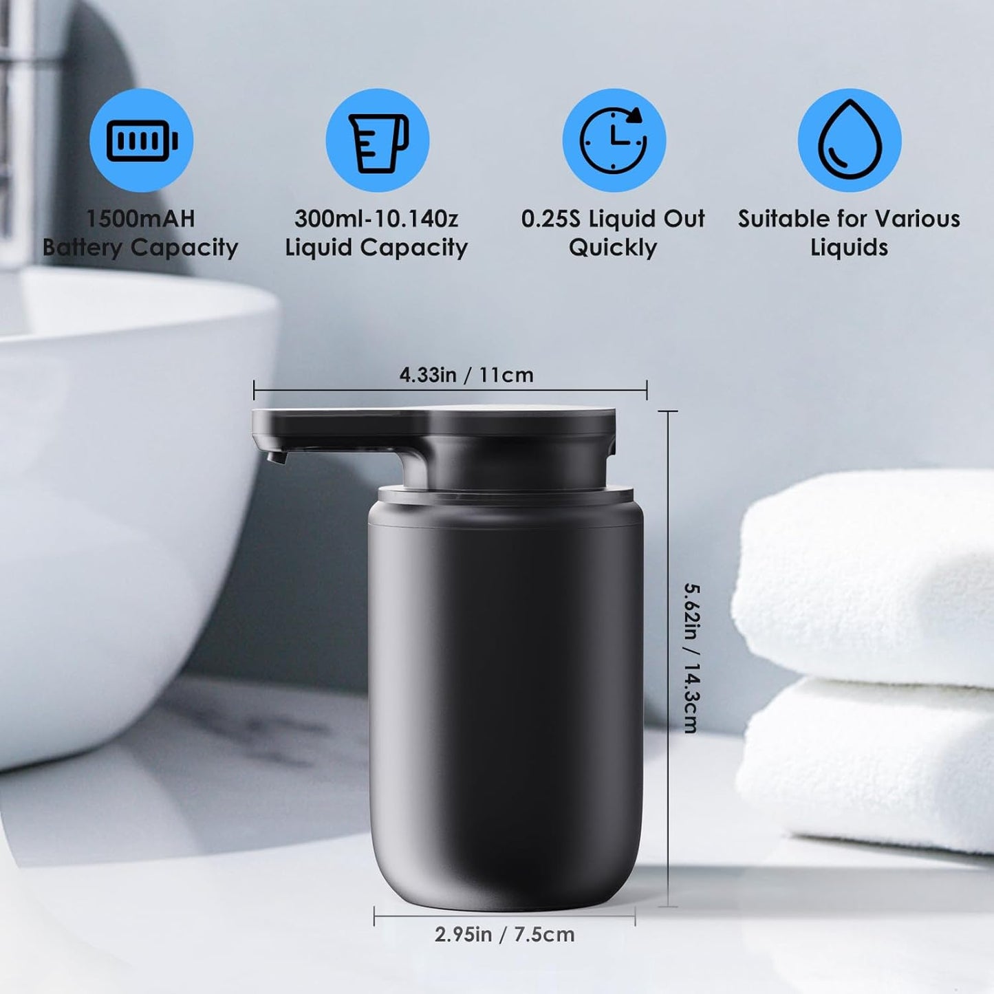 Automatic Soap Dispenser Touchless Foaming: Soap Dispenser Rechargeable for Bathroom