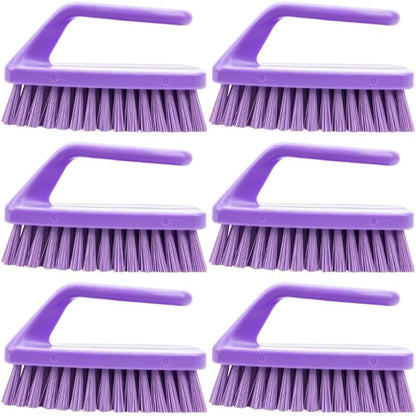 SPARTA Heavy Duty Scrub Brush, Hand Brush with Iron Shape Handle Design for Scrubbing Kitchen Pots and Pans or Bathroom Sink and Shower, 6 Inches, Black, Twin