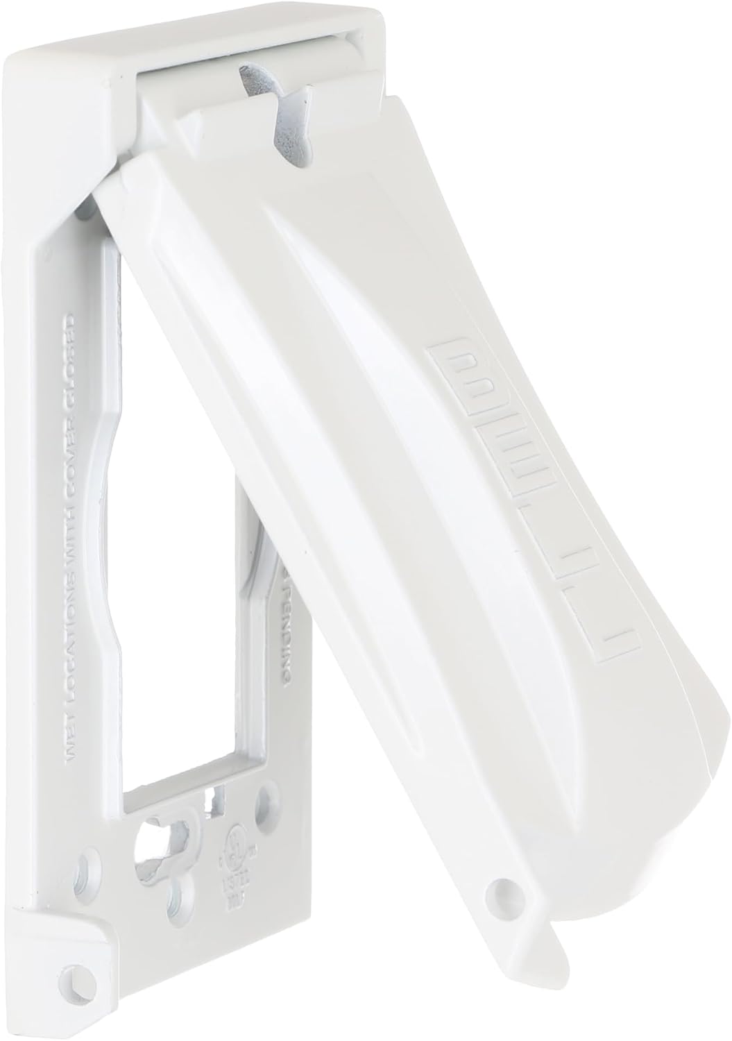 Hubbell-Bell MX1050W 1-Gang Weatherproof Universal Metal Flip Cover, Vertical/Horizontal 12-in-1, White