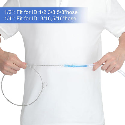 40 Inches Brush Cleaner for Cleaning Straw, Kegerator, Feeding Tube, Siphon Hose, Sunroof Drain, Refrigerator Drain, 4PCS (White)