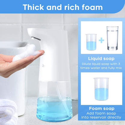 LAOPAO Rechargeable Automatic Foaming Soap Dispenser - Stainless Steel Touchless 9oz Foam Soap Dispenser for Bathroom and Kitchen - Xmas Gift