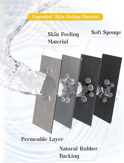 MontVoo -Bath Mat-Rubber Backing Non SlipThin Bathroom Rugs Fit Under Door- Quick Dry Absorbent Faux Suede Surface Grey Bathroom Floor Mats-Shower Rug for in Front of Bathtub Shower Gray 16x24