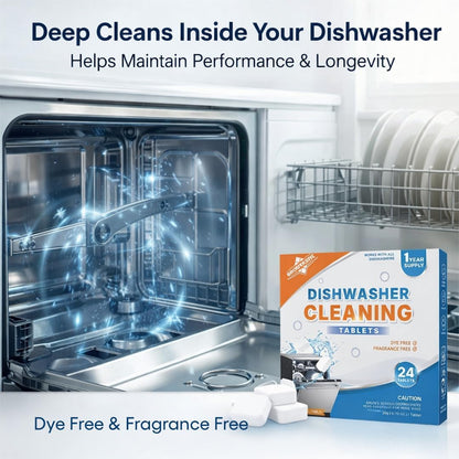 Dishwasher Cleaner Tablets – Deep Cleaning & Descaler Tablets for Dishwashers, Removes Grease, Limescale & Odors, Freshens & Maintains Performance (24 Count)