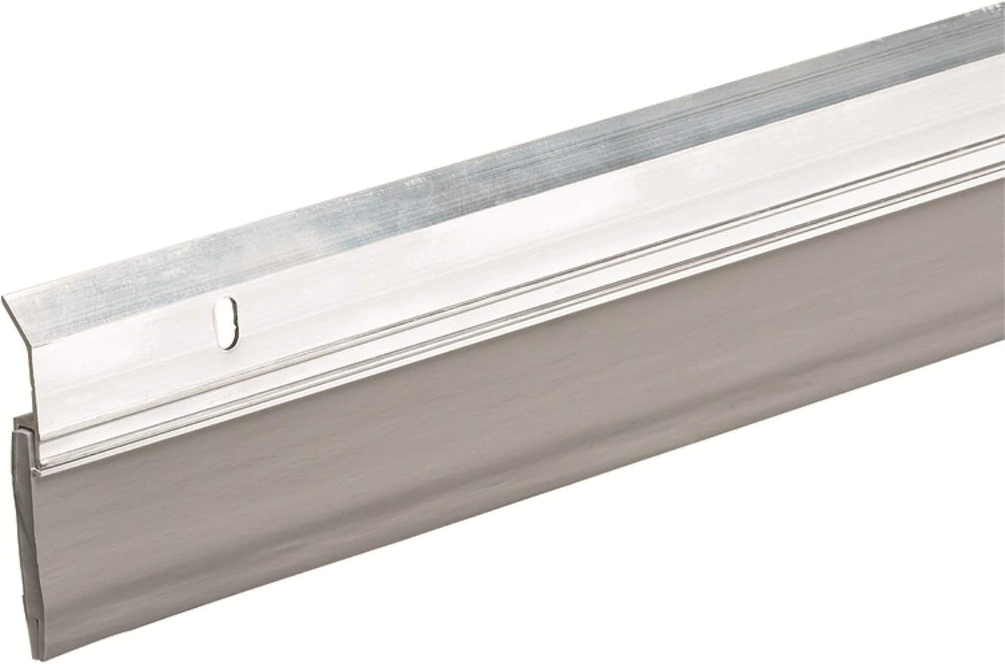 Frost King A82/36H Extra Wide Heavy Duty Alum/Vinyl Door Sweep, 2-3/8In Wide x 36In Long, Silver