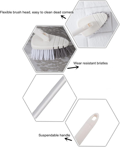 45.28 Inch Shower Scrubber, Tub Tile Cleaning Brush, Bath Cleaner Scrubber Brush with Adjustable Long Handle Scrub Brush for Bathroom Shower Bathtub Wall Mop Cleaning Scrubbing