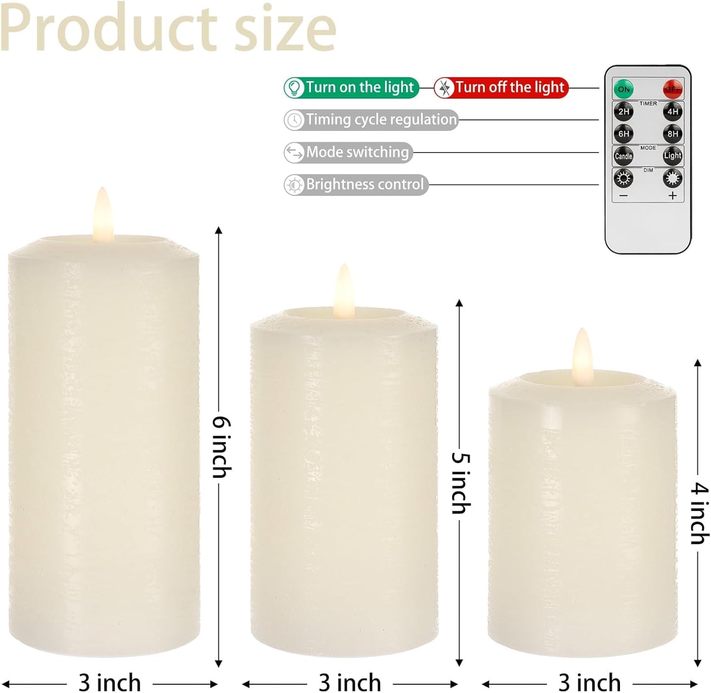 ANGELLOONG Flickering Flameless Candles, Realistic Battery Operated Candles with Remote and Timer, Set of 3 LED Candles for Room Fall Home Wedding Decor Centerpieces Table Party Valentines Decorations