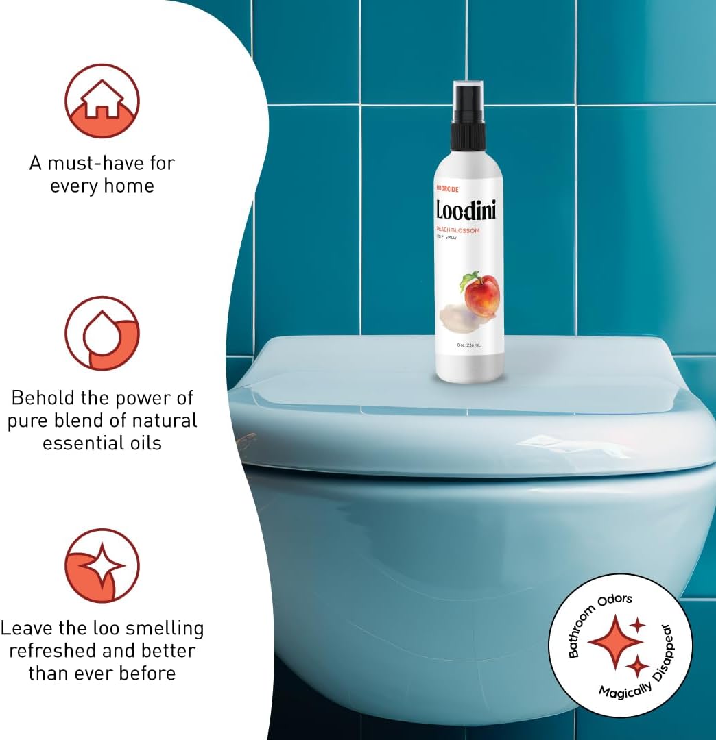 Odorcide Loo-Dini Lavender Vanilla 8oz Toilet Spray & Bathroom Spray – Use This Bathroom Spray Odor Eliminator Before You Go – Poop Spray For Toilet and Bathroom Air Freshener & Bathroom Deodorizer