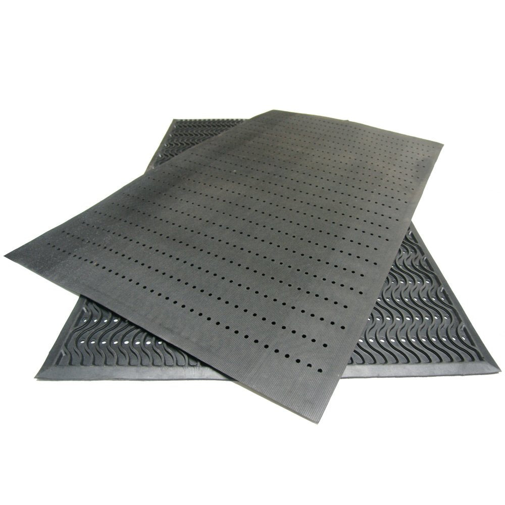 Rubber-Cal 03-213-BK Ultra Scraper Outdoor Rubber Commercial Entrance Mats, 3' x 5', Black