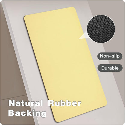 TYUU Bath Mat, Bathroom Rugs Non Slip Washable Thin Absorbent Quick Dry Bath Mat Fits Under Door Bathroom Floor Mat Perfect for Bath, Shower, or Sink 16"x24" Dark Grey