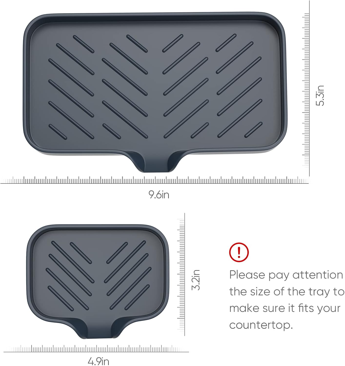 Kitchen Soap Tray,Kitchen Sink Tray Sponge Tray Kitchen Sponge Holder Self Draining Premium Silicone Soap Holder for Bathroom Counter Sink Caddy Organizer for Dish Soap Bottle,Soap Dispenser