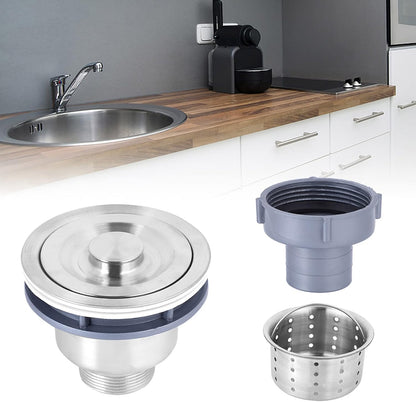 Kitchen Sink Strainer for Stainless Steel Sinks 304 Stainless Steel Drain Filter with Removable Deep Cup Sealing Lid & Heavy-Duty Food Debris Trap