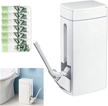 Bathroom Trash Can with Toilet,Slim Bathroom Trash Can,Toilet Brush and Holder Set,4.5 Liter / 1.2 Gallon Press Type Odor Proof rv Trash can,for Bathrooms, RVs, Small Spaces