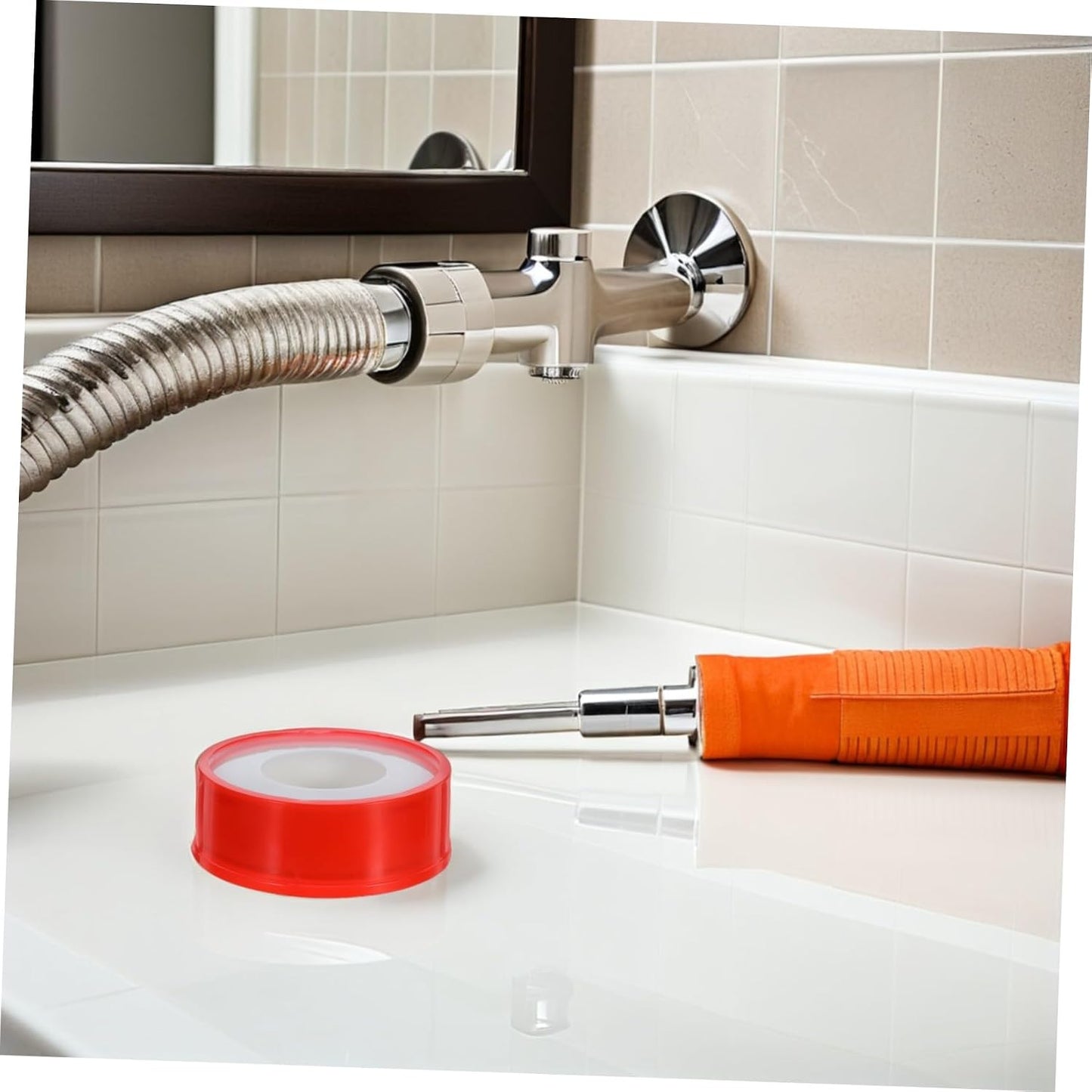 OSALADI 10 Rolls PTFE Plumbers Thread Tape 20m X 15mm Thickened Waterproof Pipe Leak Sealing Tape for Kitchen Bathroom Plumbing Leak Repair