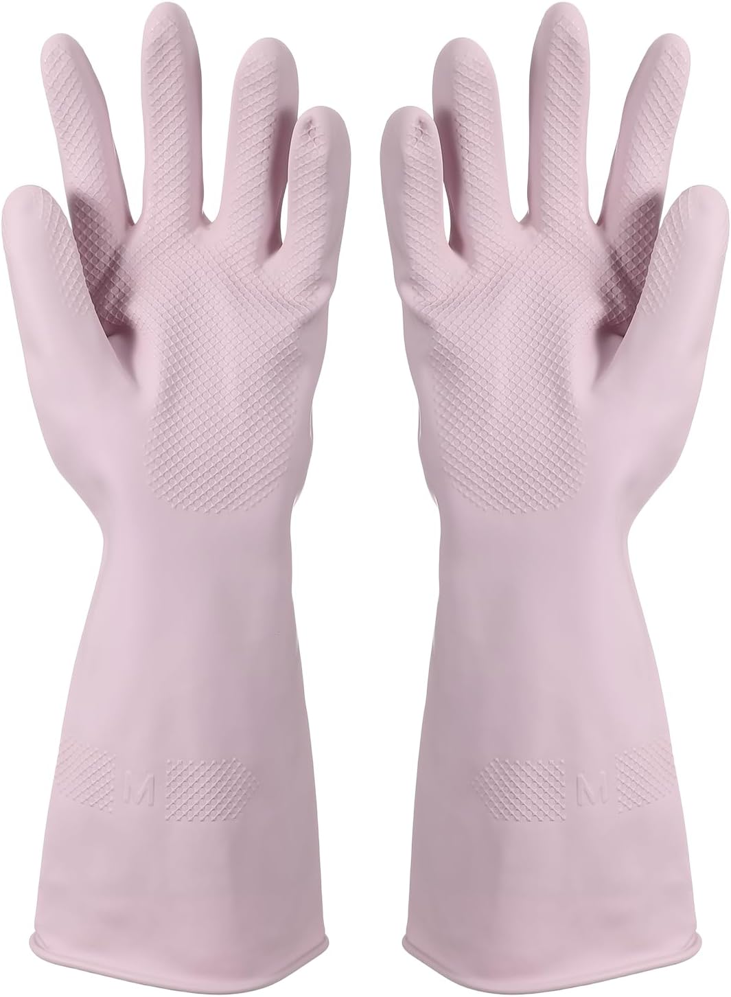 uxcell Rubber Cleaning Gloves, Reusable Household Dishwashing Long Rubber Gloves with Non-slip Grip