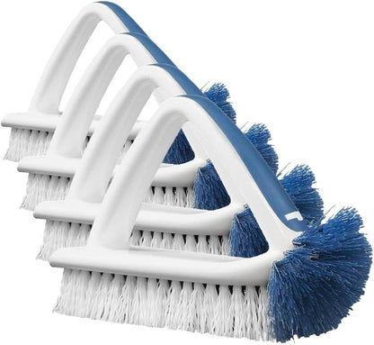 Unger EZ Reach Shower Tub and Tile Scrub Brush, Crevice Bathroom Cleaning Supplies, Non-Scratch Scrubber Tool for Showers, Fixtures, Bathtubs, Drains, Grout, and Marble