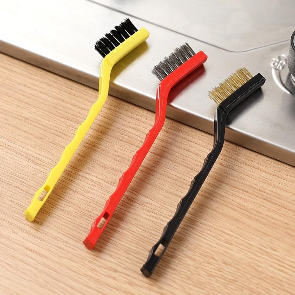 3Pcs Scrub Brush, Cleaning Brush, Steel Wire Brush for Gas Stove, Range Hood Filter & Kitchen Surface Cleaning