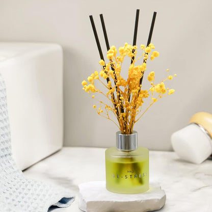 3 Pack Fragrance Reed Diffuser, 50ML Lavender Jasmine Lemongrass Aromatherapy Diffuser Set with 12 Black Fiber Sticks,Air Freshener for Bedroom Bathroom Office, 8.2X 6.6X 2.1 inch