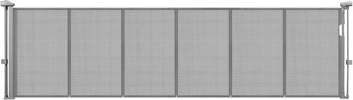 VEVOR Retractable Baby Gate, 34 inch Tall, Extends up to 71 inch Wide, Retractable Gate for Kids or Pets, Mesh Material, Easy to Install for Indoor Stairs, Doorways, Hallways, Playrooms, Gray