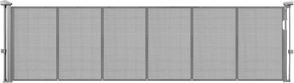 VEVOR Retractable Baby Gate, 34 inch Tall, Extends up to 71 inch Wide, Retractable Gate for Kids or Pets, Mesh Material, Easy to Install for Indoor Stairs, Doorways, Hallways, Playrooms, Gray