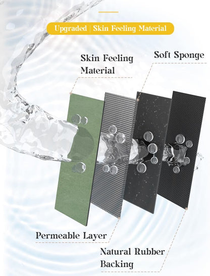 MontVoo -Bath Mat-Rubber Backing Non SlipThin Bathroom Rugs Fit Under Door- Quick Dry Absorbent Faux Suede Surface Grey Bathroom Floor Mats-Shower Rug for in Front of Bathtub Shower Gray 16x24