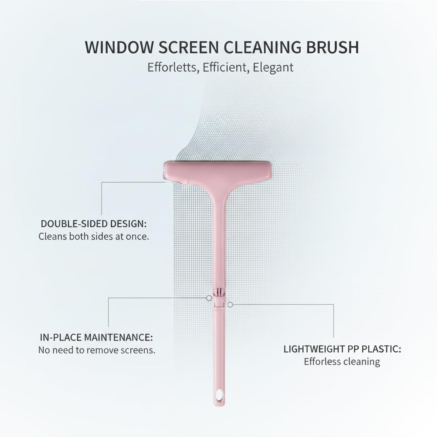 Window Screen Cleaning Brush, Double-Sided Design for in-Place Mesh Maintenance, PP Plastic Cleaner Tool (1 PC)