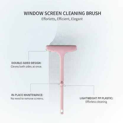 Window Screen Cleaning Brush, Double-Sided Design for in-Place Mesh Maintenance, PP Plastic Cleaner Tool (1 PC)