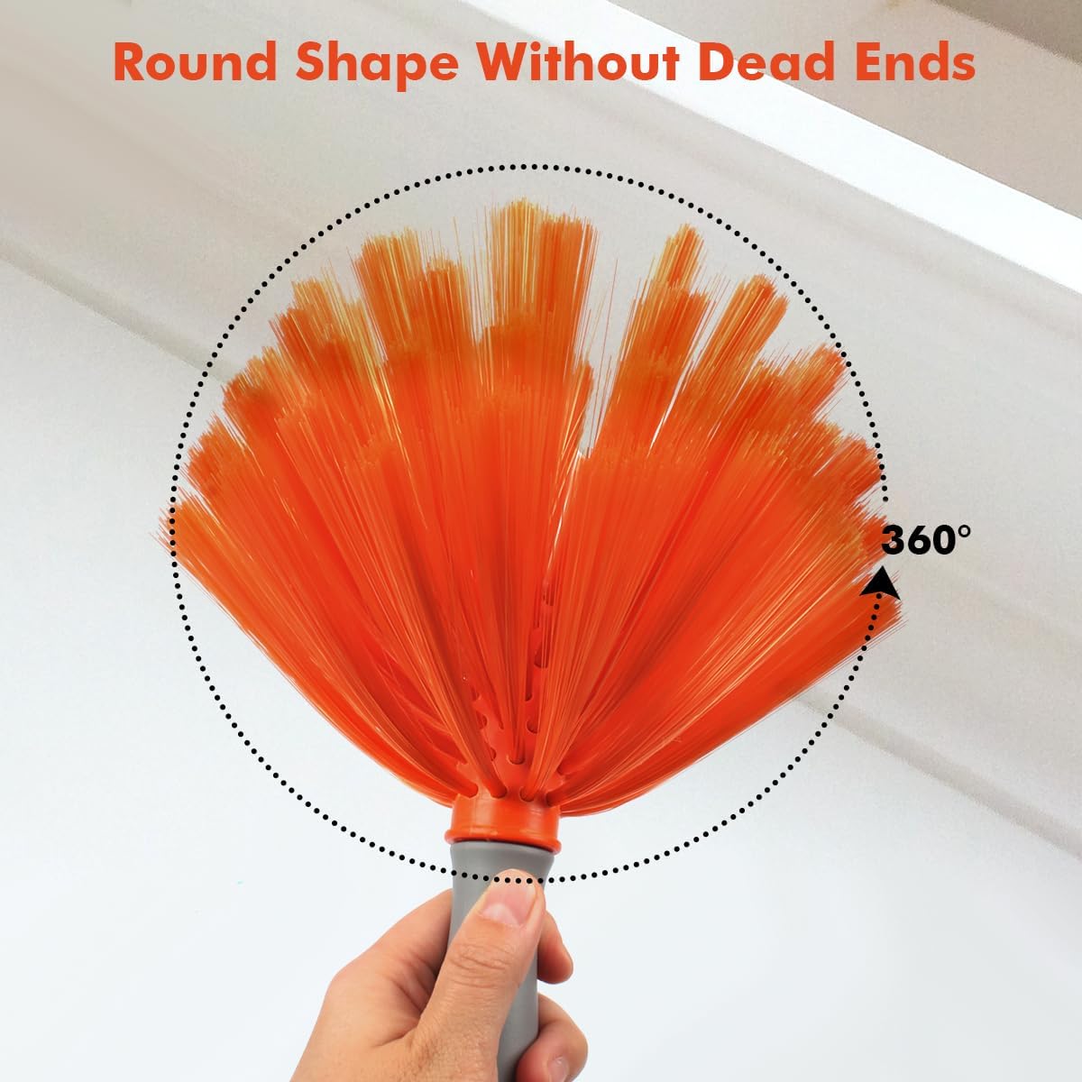 Ceiling Fan Cleaner, Extended Duster with Aluminum Pole, Adjusts 15 to 72 Inch for Cleaning Bookshelves, Window Tops
