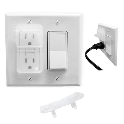 White Double Outlet Covers Baby Proofing (10 Pack, 20 Sockets) | Baby Proof Plug Covers for Electrical Outlets | Safe & Secure Baby Safety Products | Childproof Socket Covers Protect Toddlers & Babies