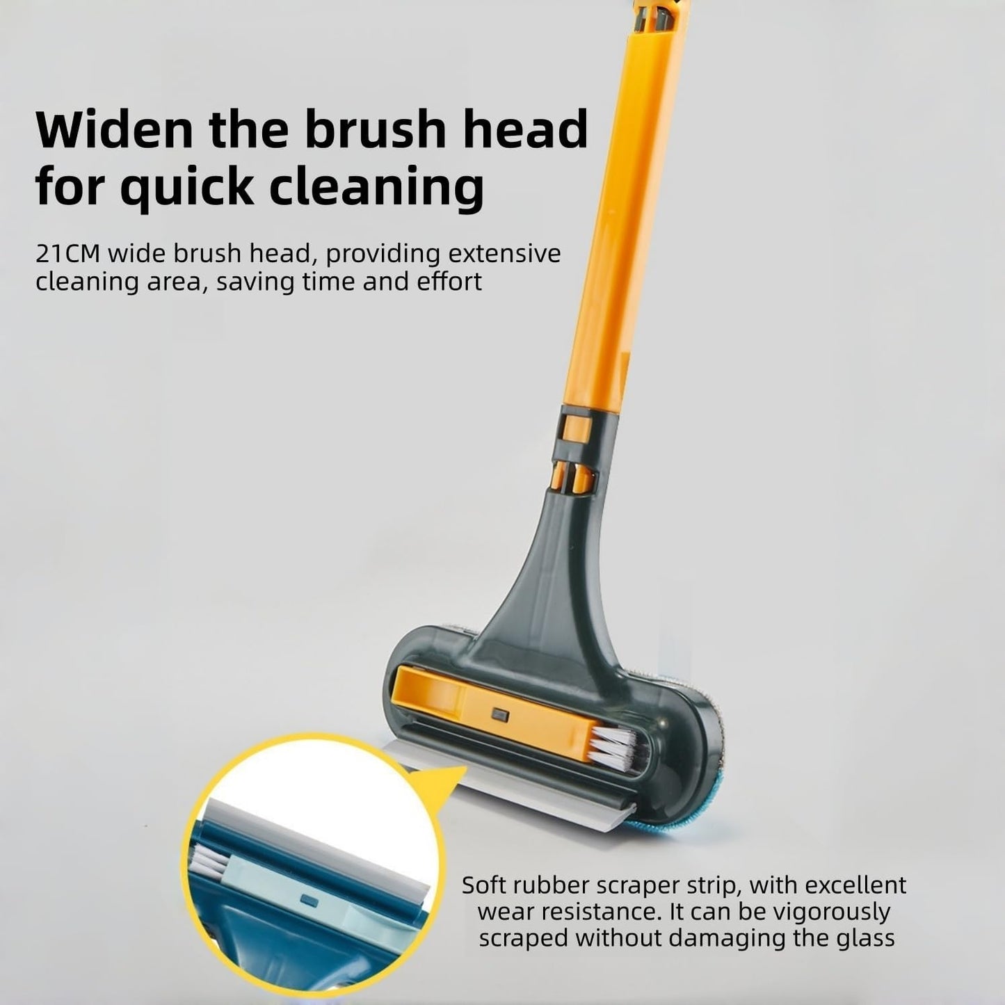 2-in-1 Window Screen Cleaning Brush, Double-Sided Mesh Screen Cleaner with Long Handle, High-Density Microfiber Dust Removal Brush for Window, Glass, Home and Car Interior (Green)