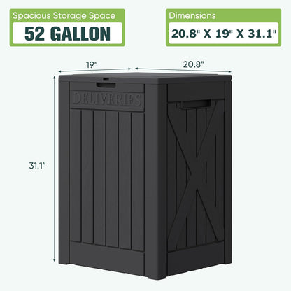 Greesum 31 Gallon Resin Deck Box All Weather Outdoor Storage Boxes for Patio Furniture Set,Outdoor Toys,Garden Tools,Black