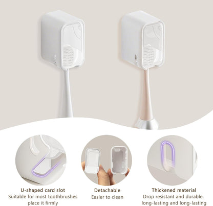 Toothbrush Holder Wall Mounted Toothbrush Holders for Bathrooms, Tooth Brush Holder for Travel and Home, Single Toothbrush Organizer with Cover for Shower 2PCS