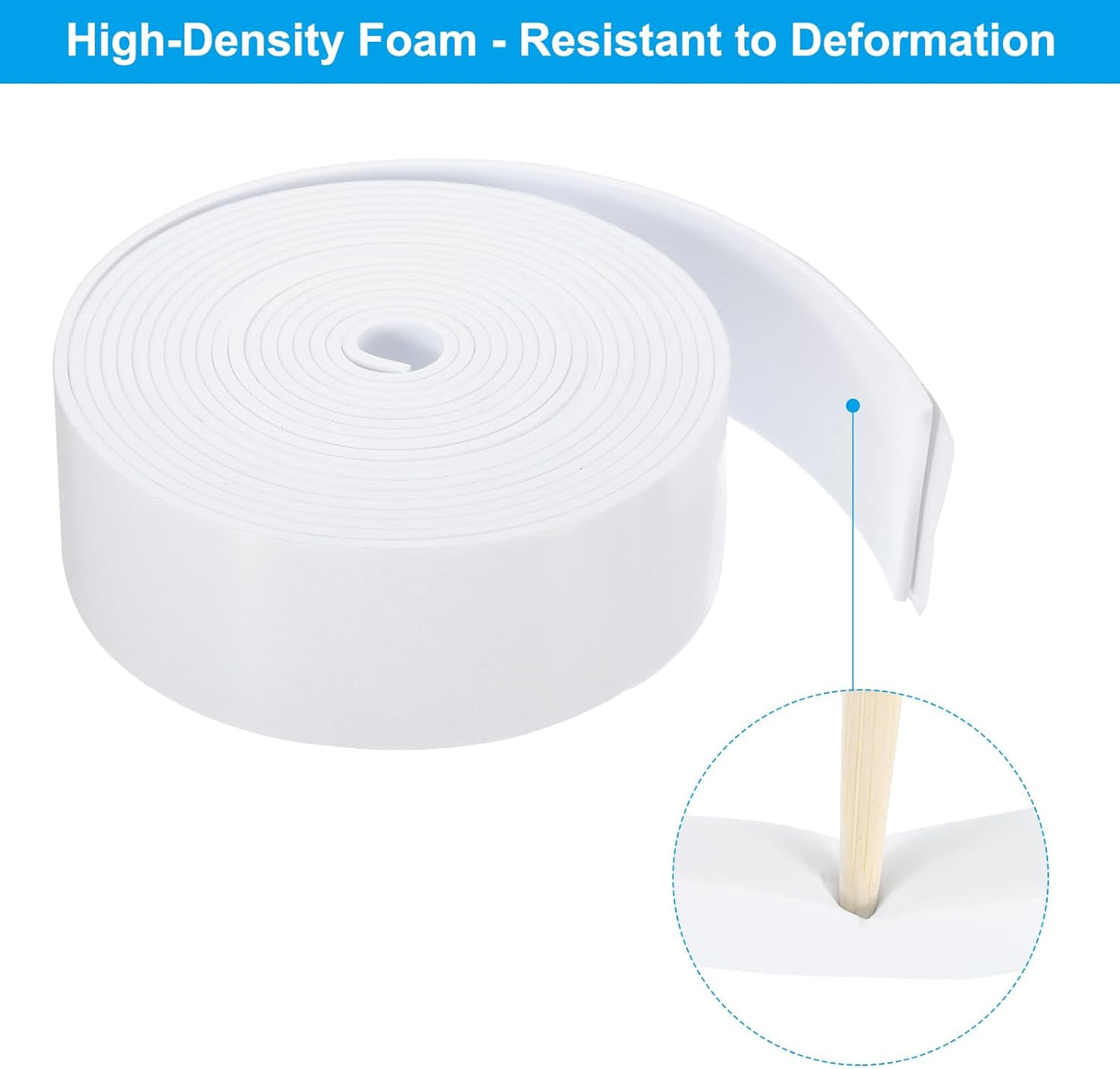 PATIKIL Weather Stripping Door Seal Strip, 3/8 Inch x 1/4 Inch x 32 Ft Self Adhesive Soundproof High Density Foam Tape Insulation for Door Window Air Conditioning, White - Colors A
