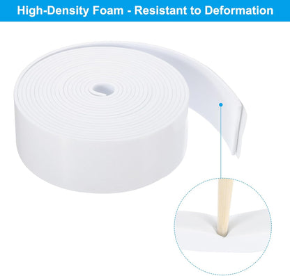 PATIKIL Weather Stripping Door Seal Strip, 3/8 Inch x 1/4 Inch x 32 Ft Self Adhesive Soundproof High Density Foam Tape Insulation for Door Window Air Conditioning, White - Colors A
