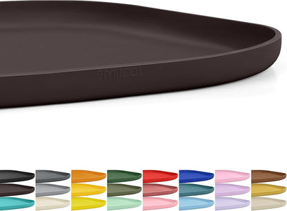 SMILOOL Silicone Pet Food Mat with Raised Edge for Food and Water Bowl, Dog Feeding Mats, Cat Food Trays for Floor Waterproof, Rubber Tray for Dogs and Cats, 19 x 12 x 0.7 Black